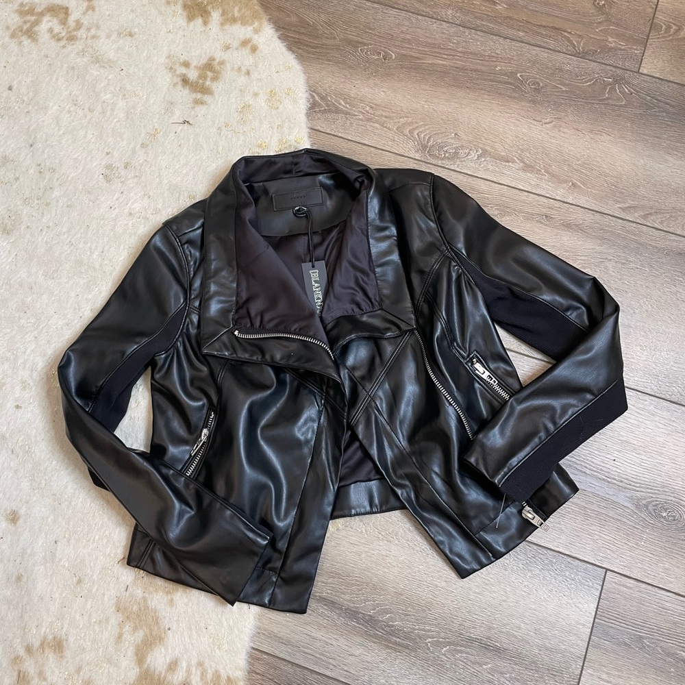 Blank NYC black Moto faux leather jacket